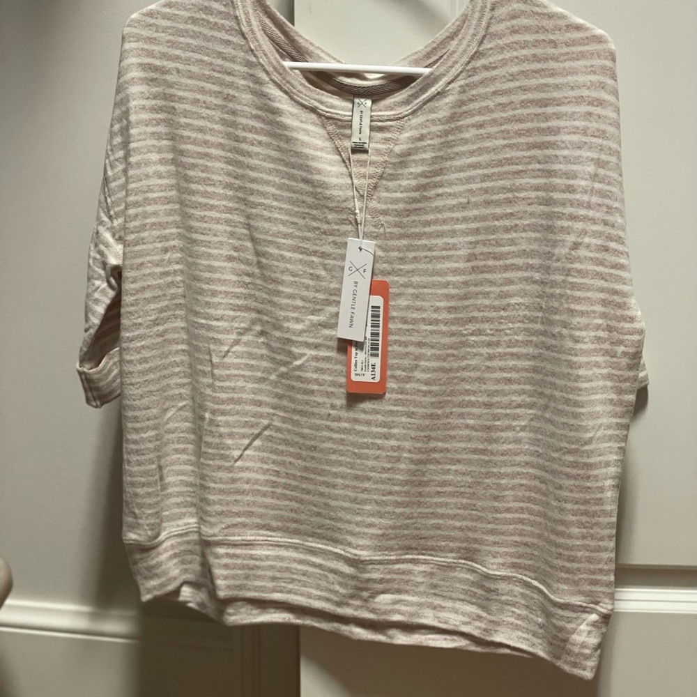 Collins Top in Pecan Stripe NWT